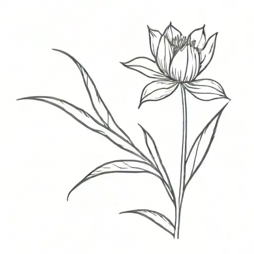 tulip and palmetto tree intertwined tattoo design idea