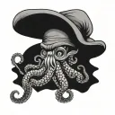 thailand style tattoo with chili ,bell pepper, chef hat octopus and knife tattoo design idea