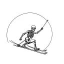 Skeleton Skiing tattoo design idea