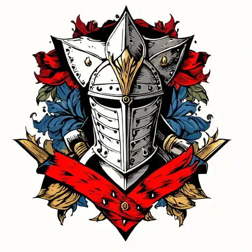 Knight gothic style tattoo design idea
