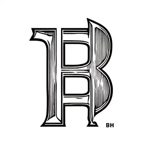 cattle brand using a capital B and a capital H placed with the B inverted so the back is against the leg of the H tattoo design idea