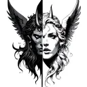 Half Angel Half Devil tattoo design idea