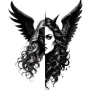 Half Angel Half Devil tattoo design idea