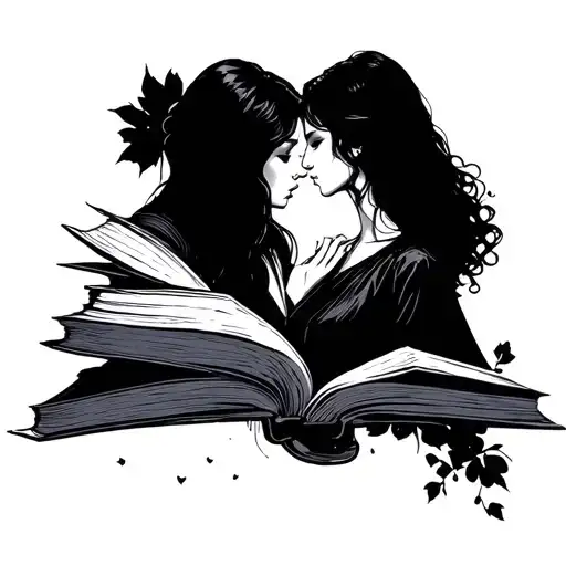 dark romance and book lover tattoo design idea