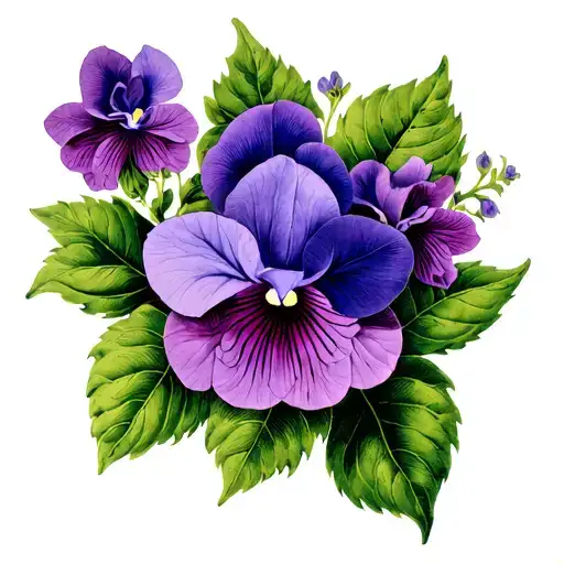 african violet tattoo design idea