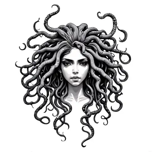 African American Medusa tattoo design idea