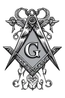 freemason square and compass tattoo design idea