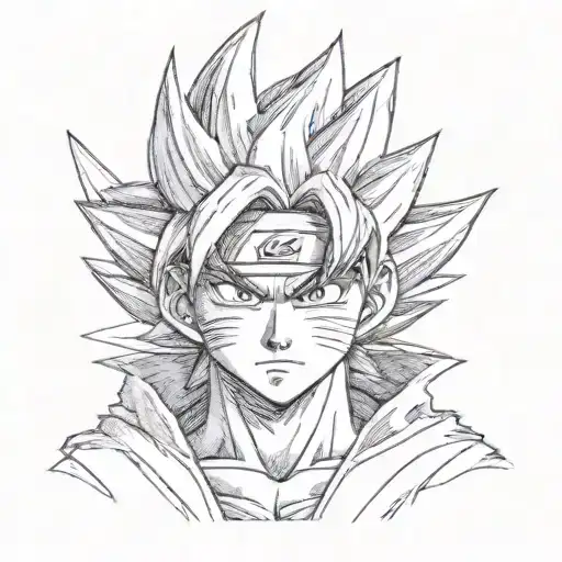 goku in naruto clothes tattoo design idea