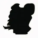 simplistic traditional skull, sailor jerry tattoo design idea