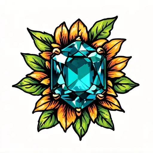 july birthstone tattoo design idea