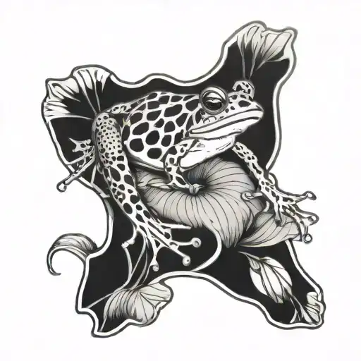 frog on a lily pad tattoo design idea