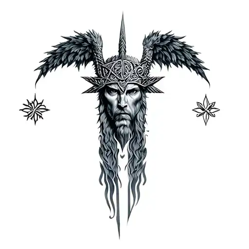 Filler Norse Mythology vegvisir tattoo design idea