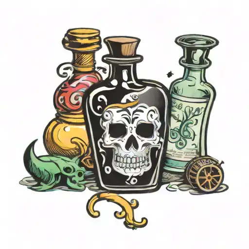potion bottle tattoo design idea