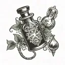potion bottle tattoo design idea