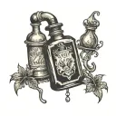 potion bottle tattoo design idea