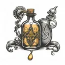 potion bottle tattoo design idea