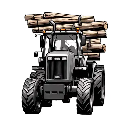 john deere 1210E Forwarder hauling logs tattoo design idea