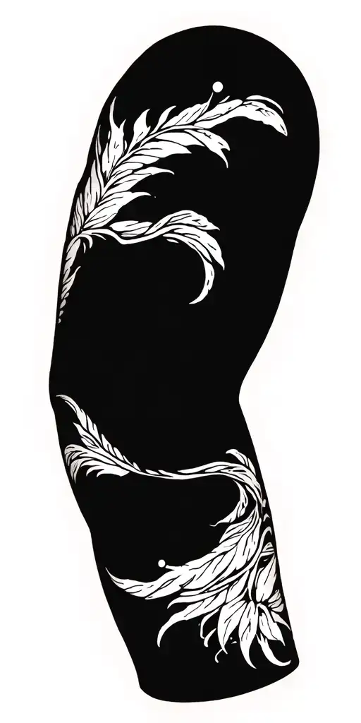 Blackout top of arm tattoo design idea