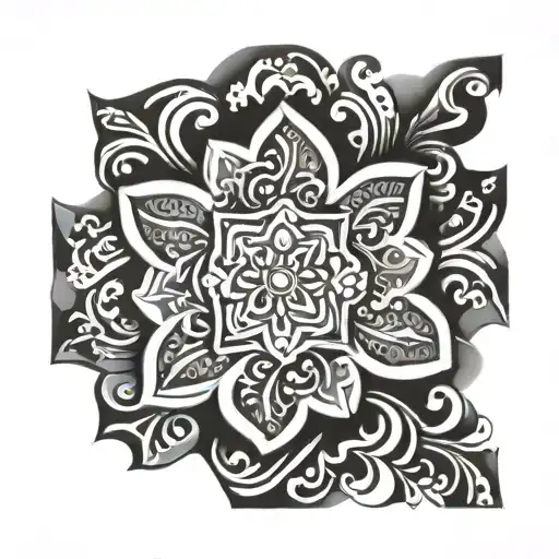 Spanish tile pattern tattoo design idea