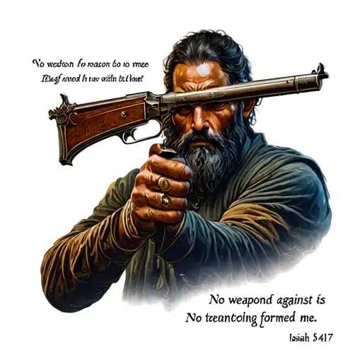 Isaiah 54:17 no weapon formed against me tattoo design idea