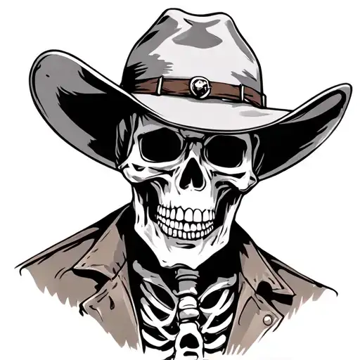 Cowboy Skeleton tattoo design idea