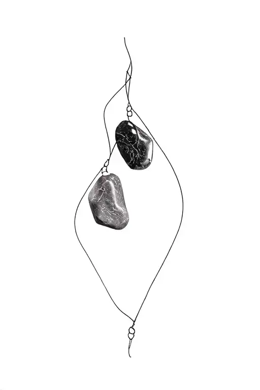 Two stones for beads, on one thread, Loved life without effects and filters, Black and white films take on colors tattoo design idea