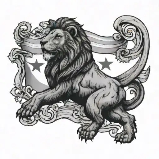 flag of georgia, zodiac sign leo, singer scriptonite tattoo design idea