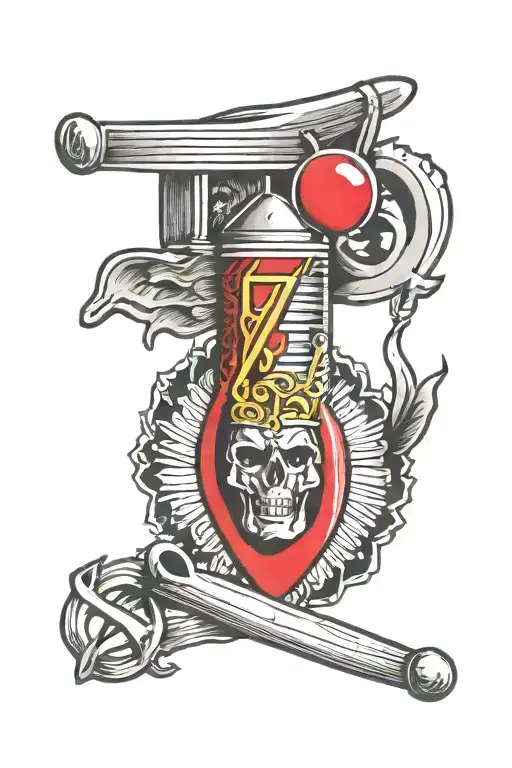 steel bar tattoo design idea