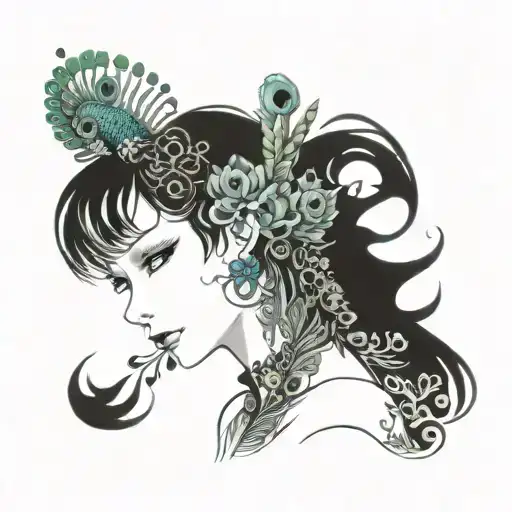 Peacock head tattoo tattoo design idea