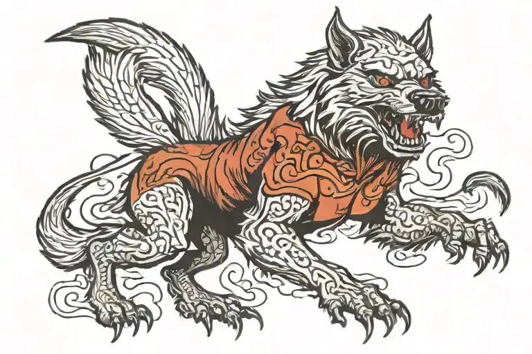 werewolf transformation  tattoo design idea