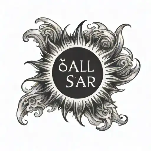 a sun tattoo with the words "Of all the stars I've ever seen you are the sun" tattoo design idea