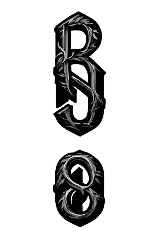 initials BOND in capital letters on the ring finger tattoo design idea