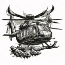 helicopter flying tattoo design idea