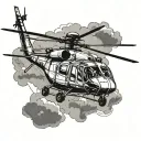 helicopter flying tattoo design idea