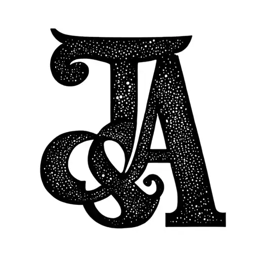 kids initials j & a and birth year tattoo design idea