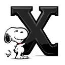 snoopy and letter E tattoo design idea