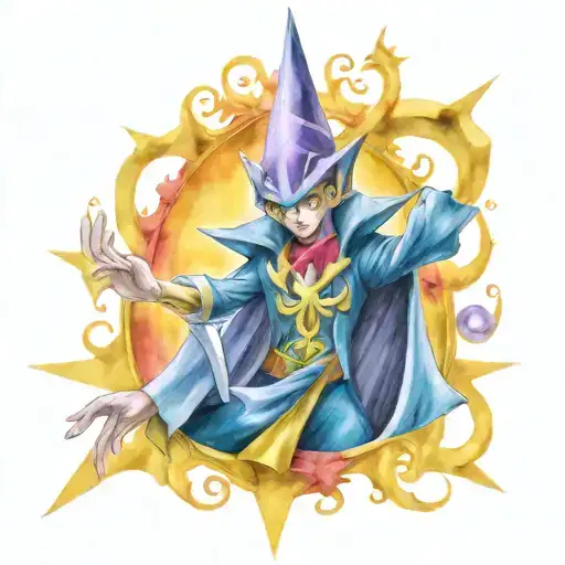 dark magician yugioh tattoo design idea
