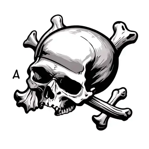 pirate skull outer banks map tattoo design idea