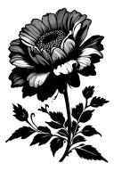 Daisy rosebud and lace patterns tattoo design idea