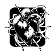 heartbeat line intertwined tattoo design idea