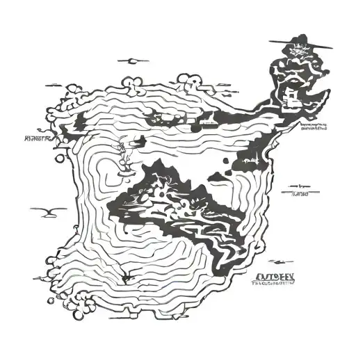 old map azores islands tattoo design idea