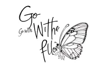 the words "Go With The Flow" with butterfly tattoo design idea