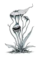 carnivorous plants with teeth tattoo design idea