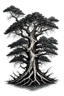 cypress tree swamp bones for roots tattoo design idea