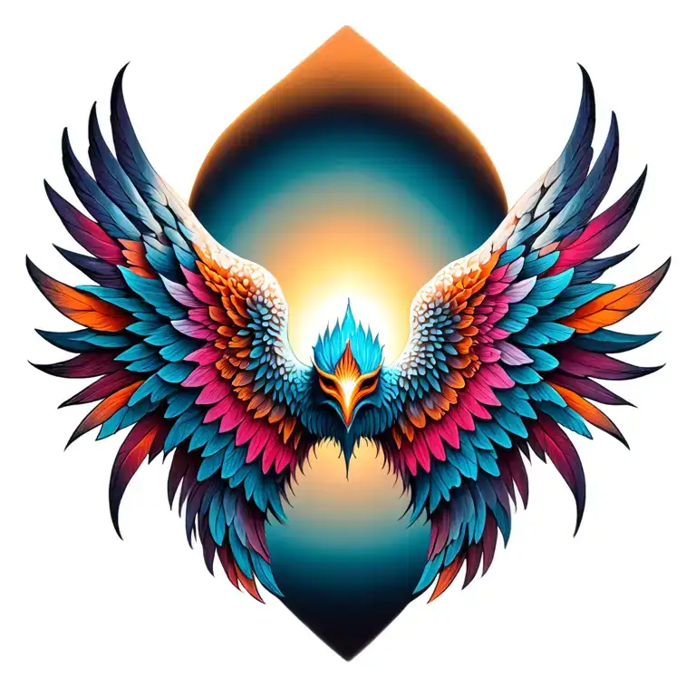 tribal wings spread wide tattoo design idea