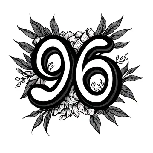 number 96 mother symbol tattoo design idea