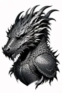 shoulder armor including chain mail made of dragon tattoo design idea