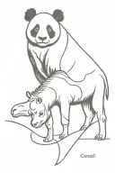 panda and camel tattoo design idea
