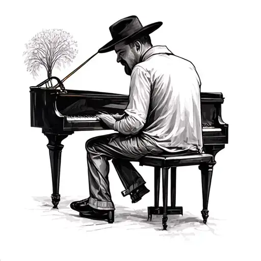 piano man by billy joel tattoo design idea