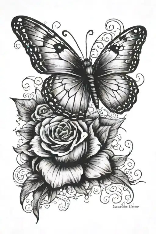 butterfly with the words "despite it all she lived past the pain" tattoo design idea